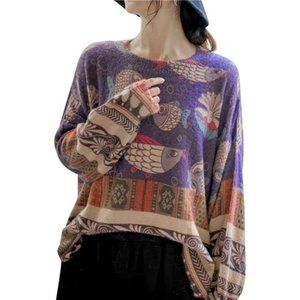 Oversized Pullover Sweaters Women Sweater Graphic Casual Loose Long Sleeve Knit